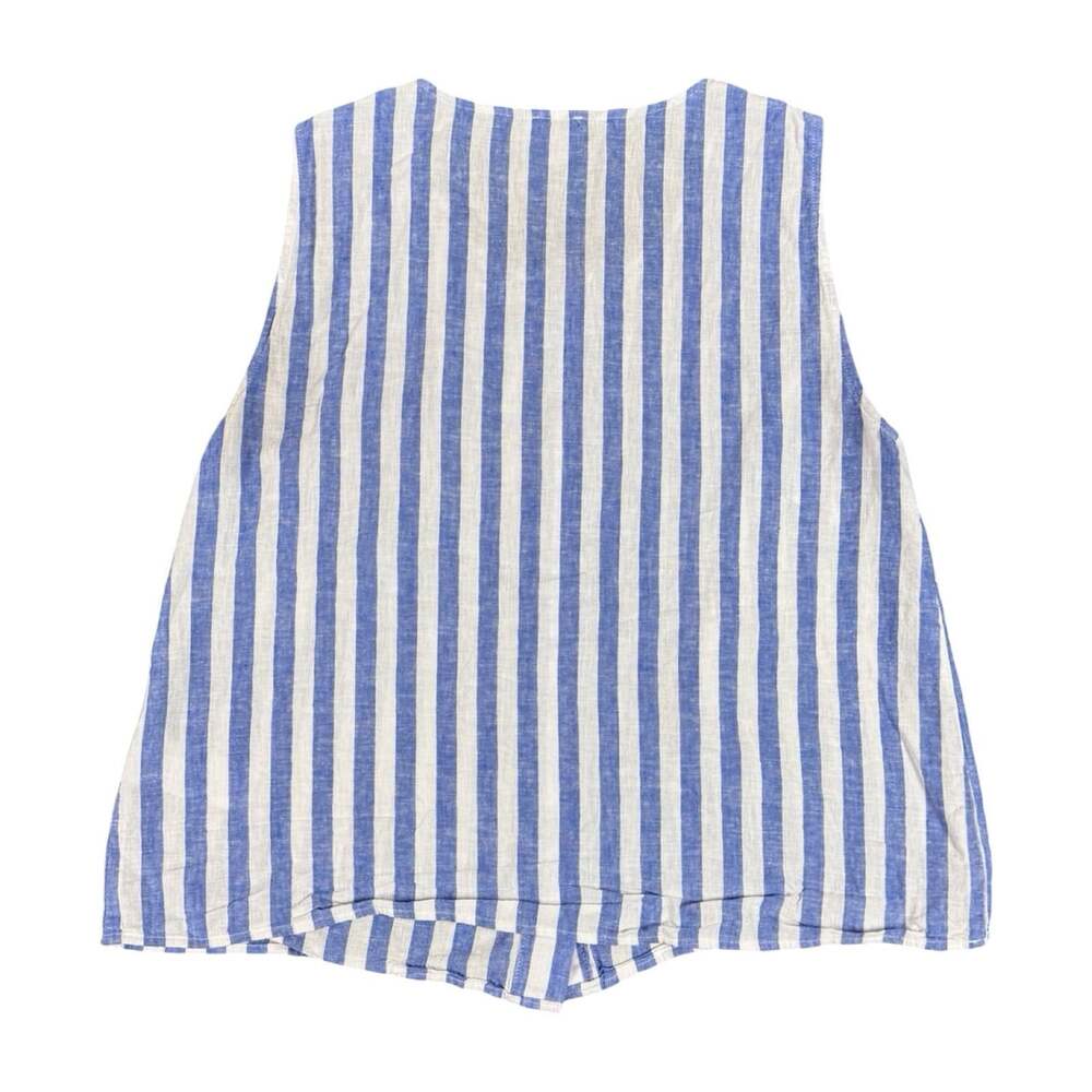 J.CREW Women’s Linen Cotton Woven Striped Button Front Tank Sleeveless Size M - Picture 2 of 7